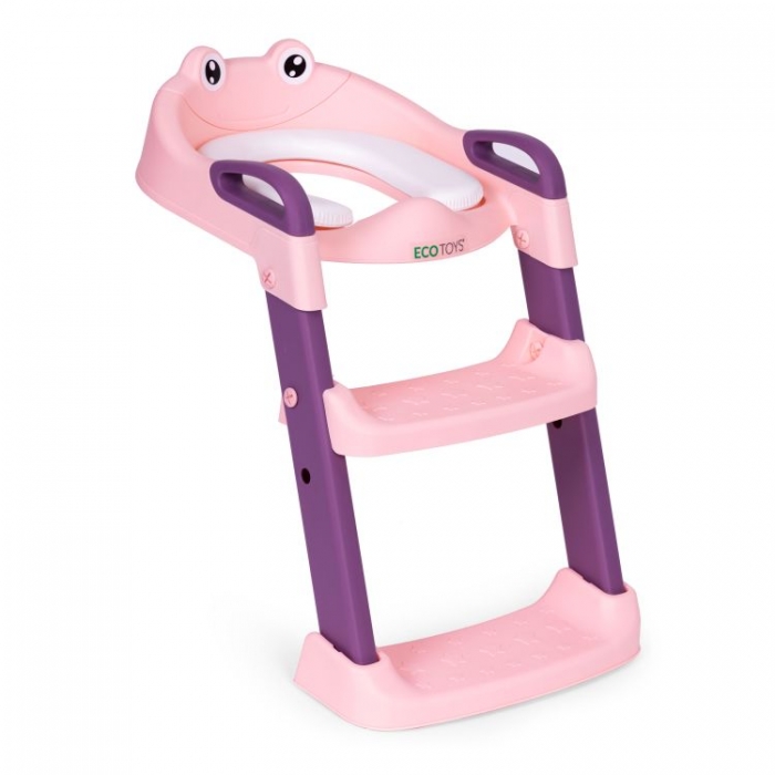 Reductor Toaletă Ecotoys PP8001 Roz cu Scară - imagine 7