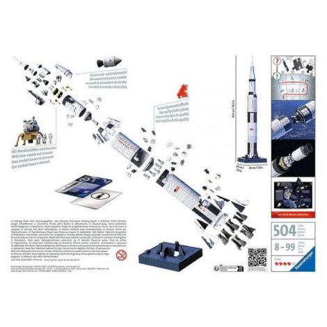Construiște Racheta Apollo | Puzzle 3D Ravensburger - imagine 6