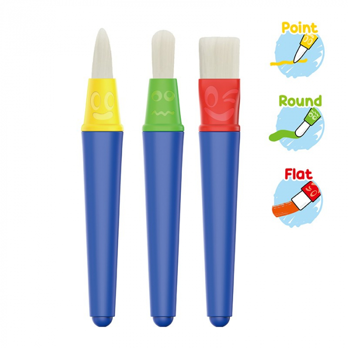 Set Pensule Pictură Copii Keyroad, 3 Bucăți
