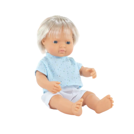 Papusa Miniland Boy Blond 38cm Educativ
