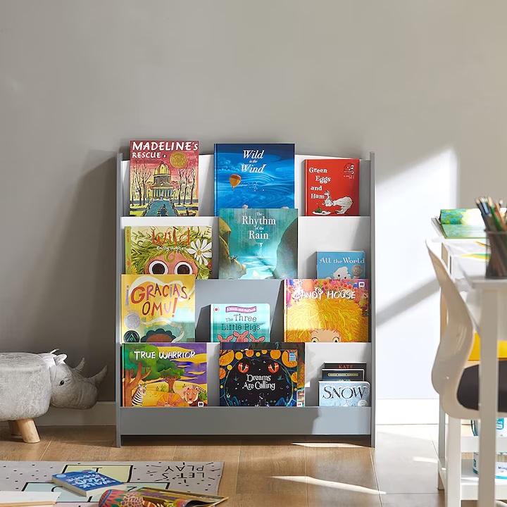 Organizator Lemn Ginger Home, 4 Rafturi, Alb-Gri - imagine 2