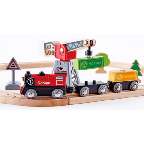 Set Trenulet Hape 19 Piese - Jucarie Lemn - imagine 4