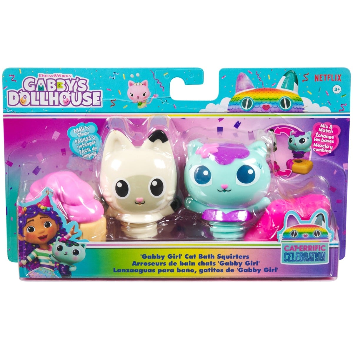 Set Jucării de Baie Gabby's Dollhouse Mercat & Pandy