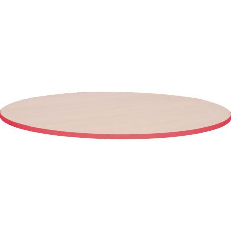Blat Masă Artar Rotund Quadro Cant Roșu | Moje Bambino