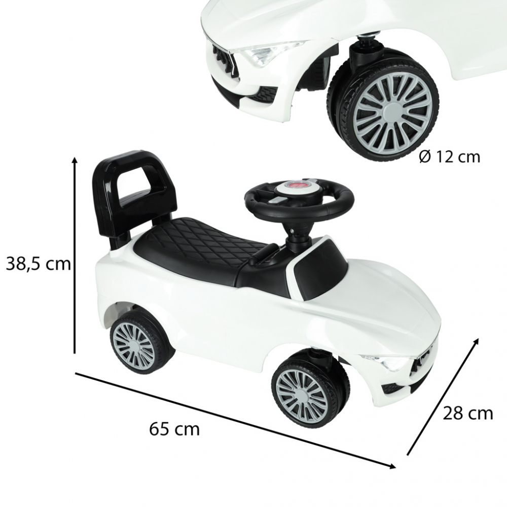 Masinita White Baby Car Ikonka, 3-6 Ani - imagine 3