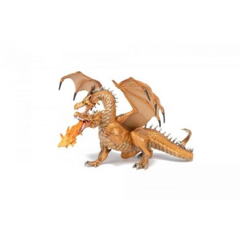 Papo Dragon cu Două Capete Auriu - Figurină - imagine 7