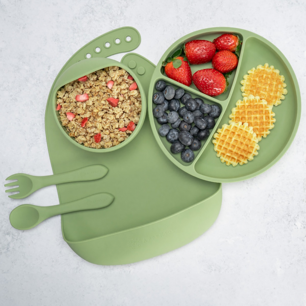 Set Diversificare AppeKids 5 Piese, Silicon, Raw Green - imagine 5