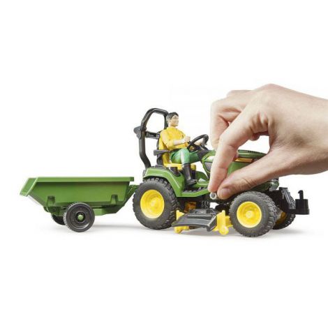 Tractor John Deere cu Remorcă și Grădinar Bruder