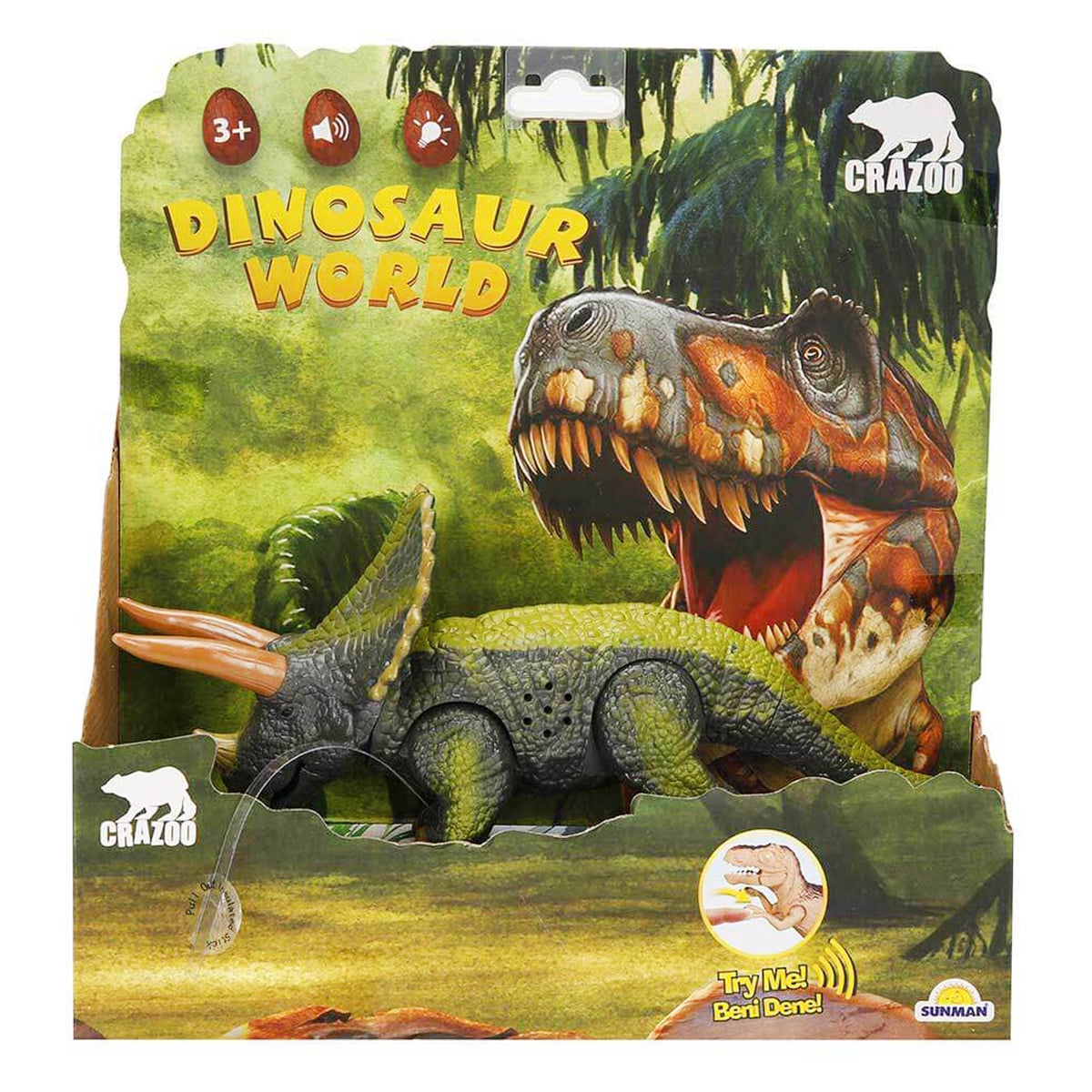 Figurina Dinozaur Crazoo cu Sunet și Lumină, 24 cm