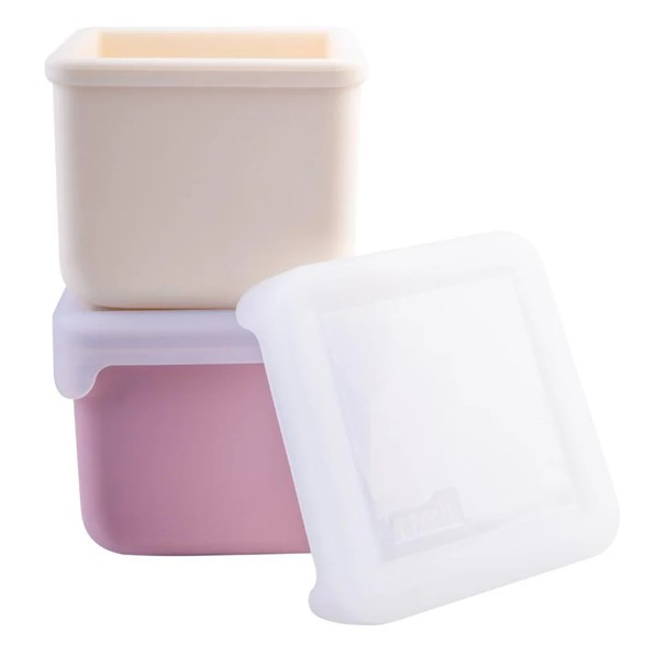 Melii Set 2 Recipiente Silicon Blush Berry - Pratic și Sigur