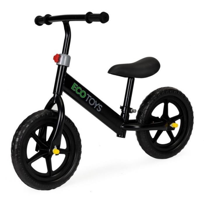 Bicicleta Ecotoys fără pedale, 3 ani+, Negru