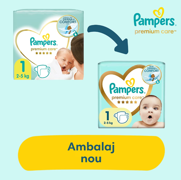 Pampers Premium Care Nou-Născut Marimea 1, 2-5 kg, 26 buc - imagine 7