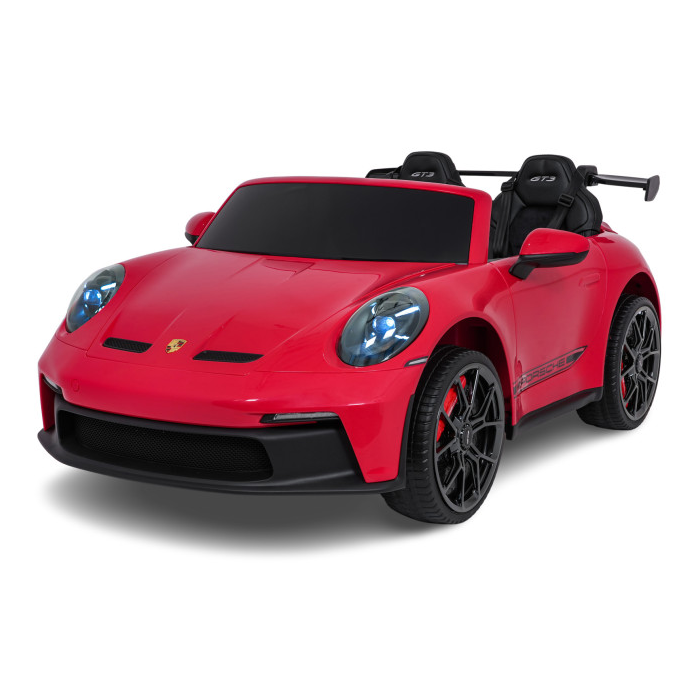 Masinuta electrica pentru copii cu 2 locuri PORSCHE 911 GT3 XXL 24V 800W 4x4, roti EVA, scaun piele, telecomanda parentala, Rosu - Autokids.ro