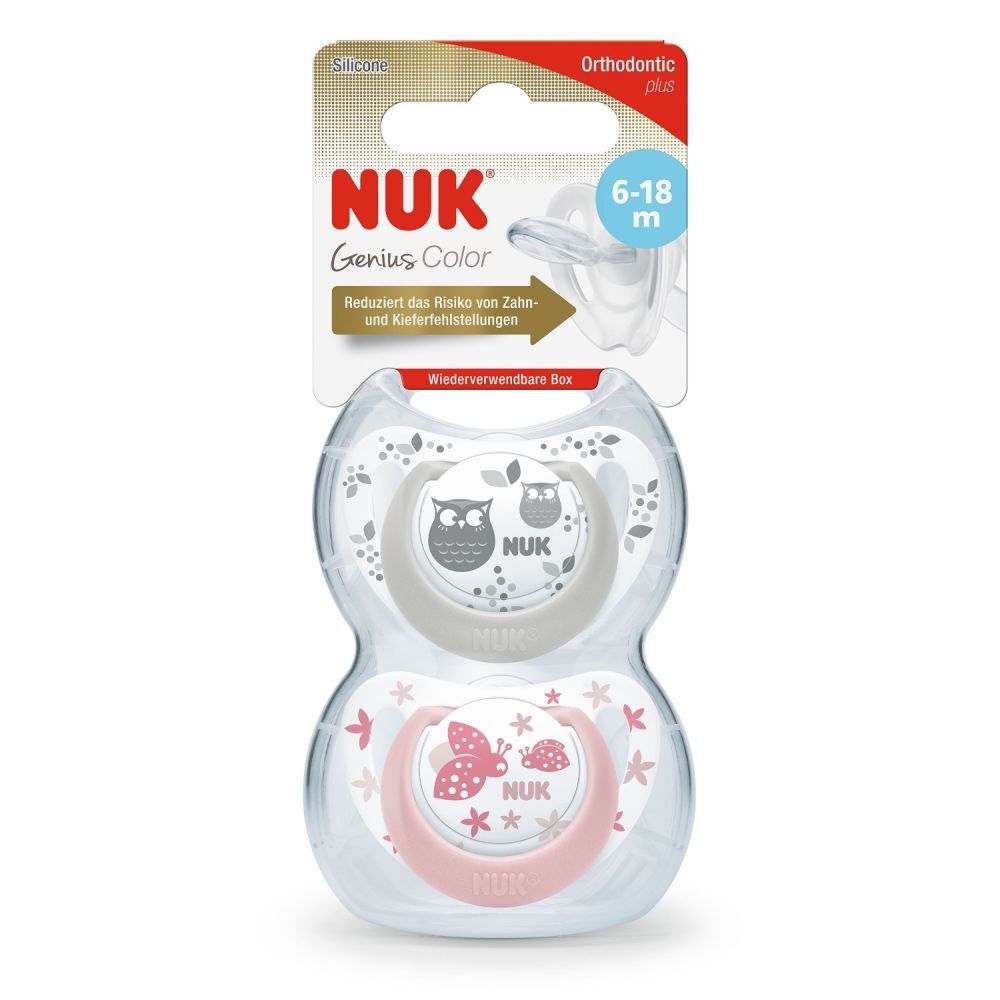 Set 2 Suzete NUK Genius Rose M2, 6-18 Luni