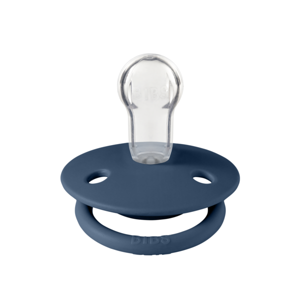Suzeta BIBS Silicon Steel Blue, Tetină Rotundă