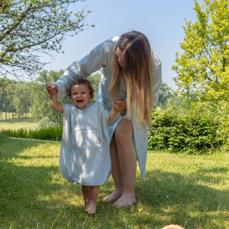 Poncho Copii Bambus Riviera Blue | Timboo - imagine 3