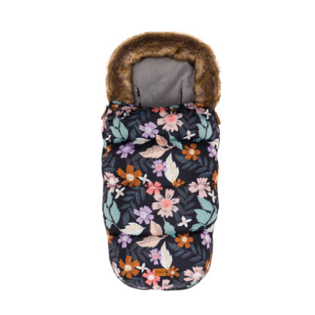 Sac Iarnă Fillikid cu Guler Detașabil, Negru Floral - imagine 2