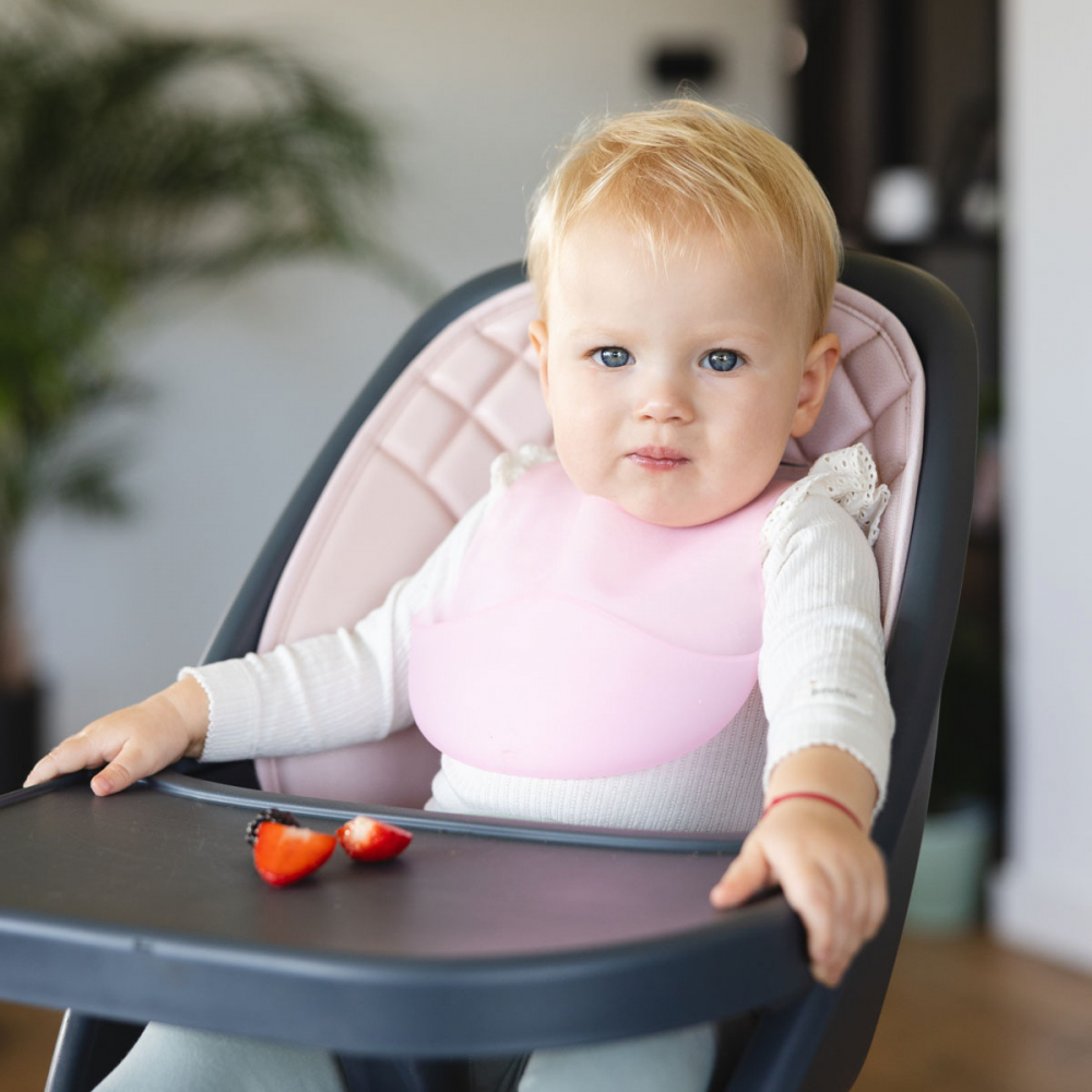 Babyono Baveta silicon roz impermeabila - imagine 2