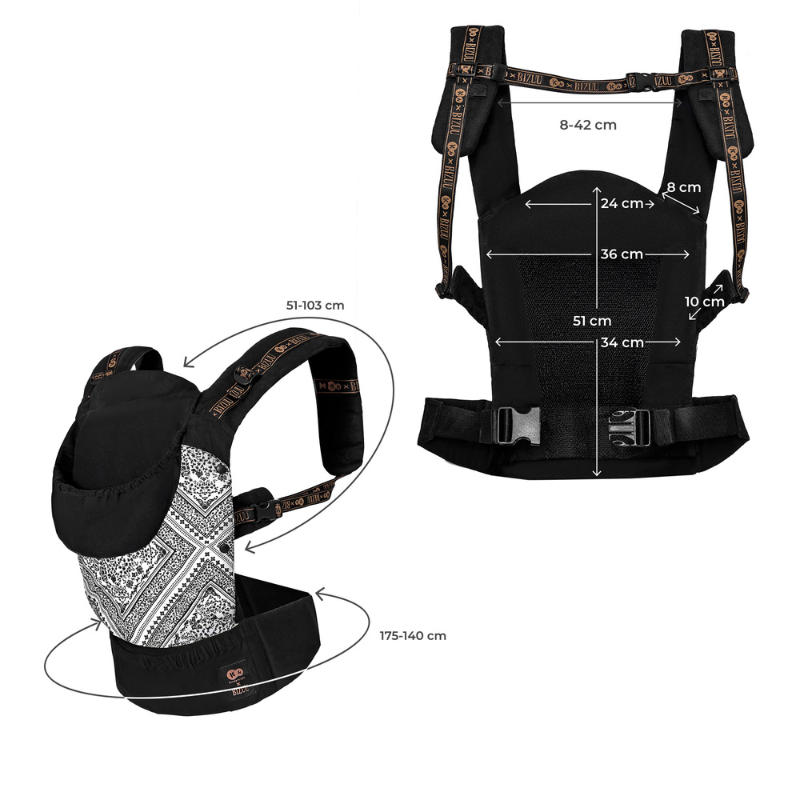 Marsupiu Kinderkraft Huggy Lunar Black 3-20kg - imagine 2