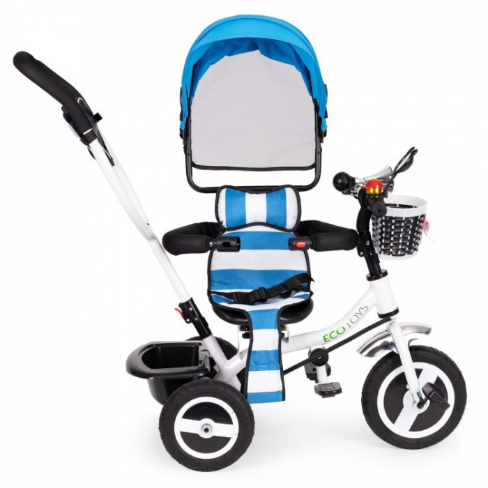 Tricicleta Ecotoys Albastru | Roti Gonflabile, 25kg - imagine 4