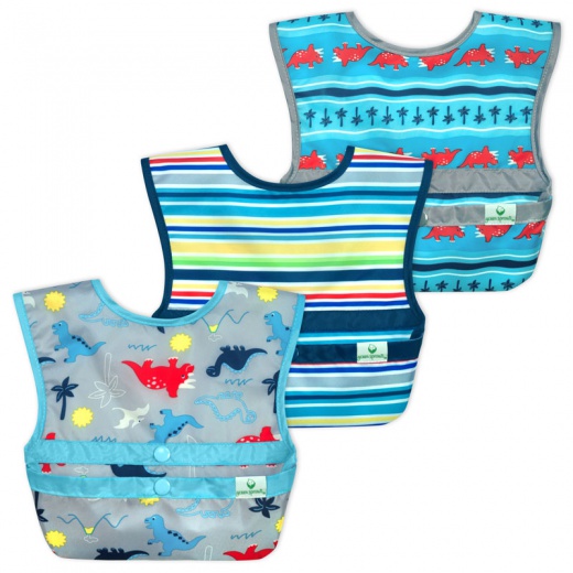 Set 3 bavete Green Sprouts Snapn Go Dino - imagine 3