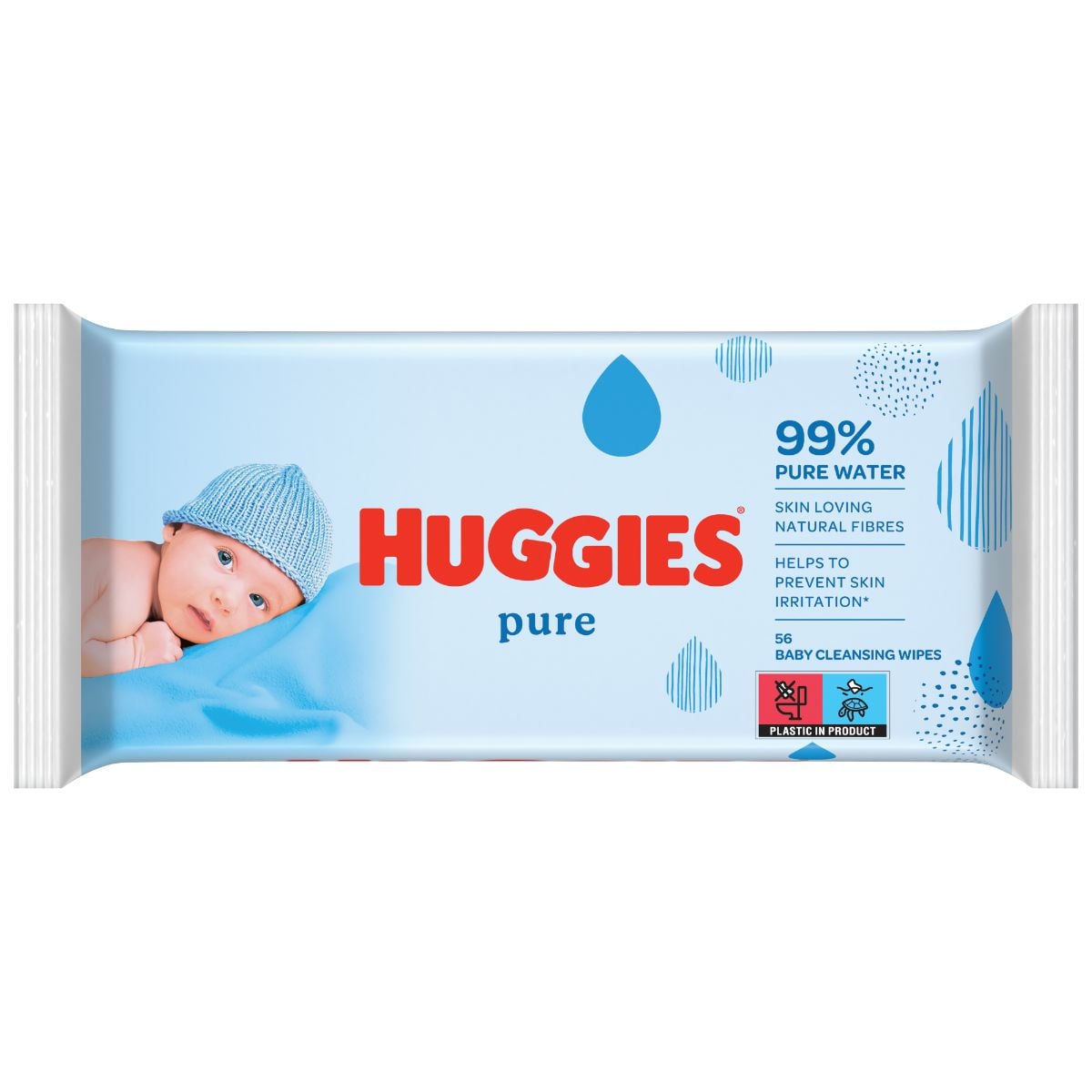 Servetele Umede Huggies Pure, 56 buc, Fără Parfum