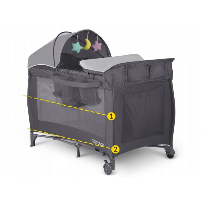 Patut pliabil Ricokids RK-242 Antracit cu accesorii - imagine 5