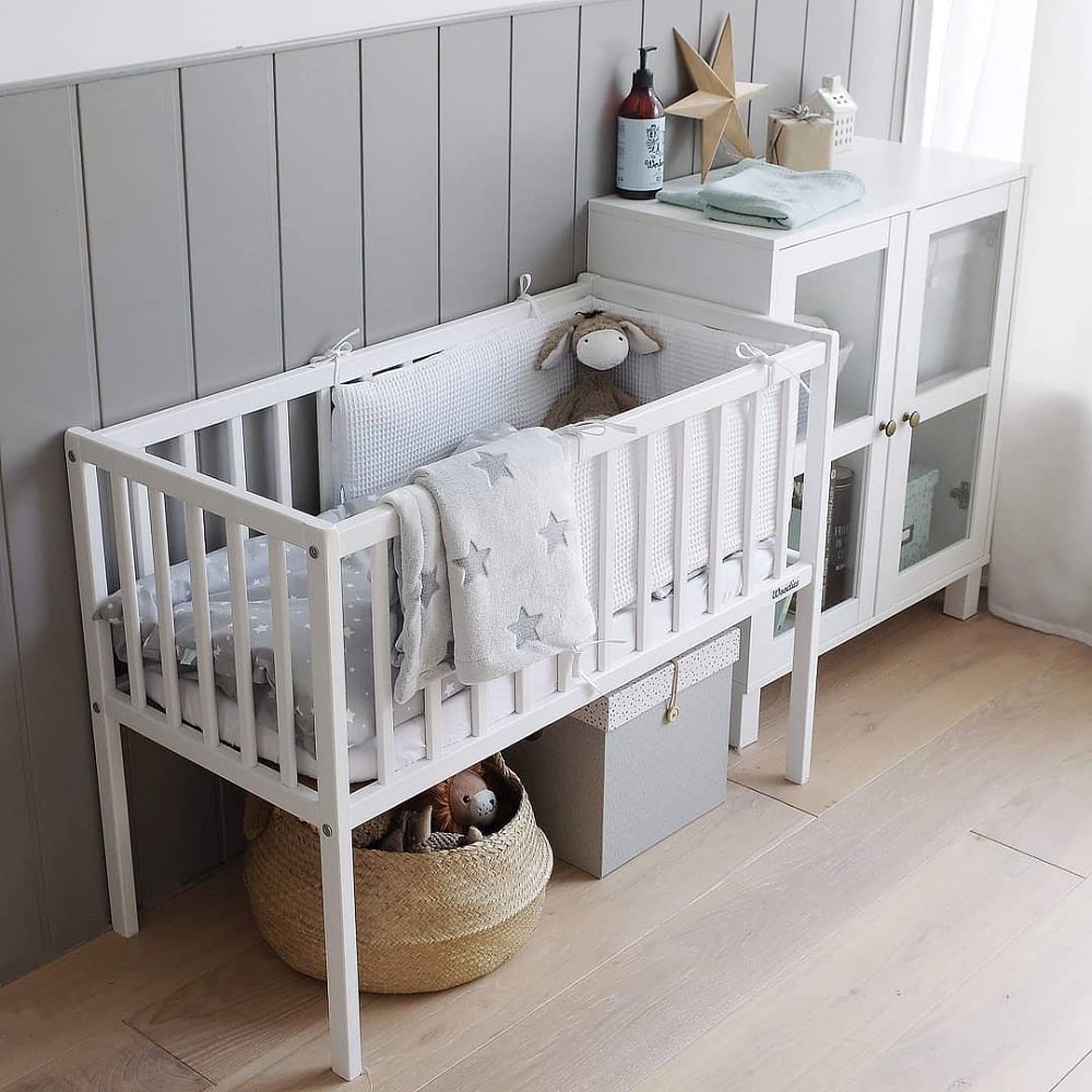 Patut Co-sleeping Woodies Classic Alb - Siguranta pentru Bebe - imagine 6