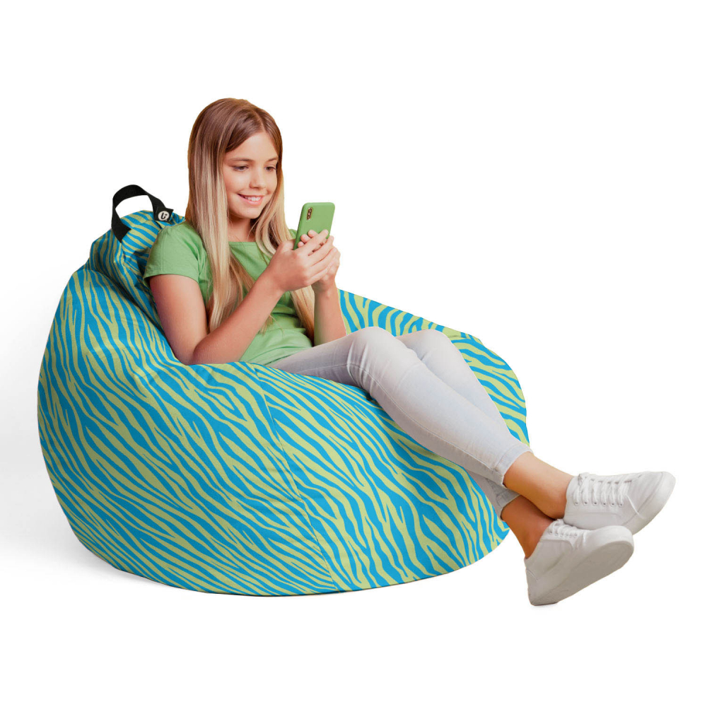 Fotoliu Puf Zebra Green Updeco, Model L - imagine 5