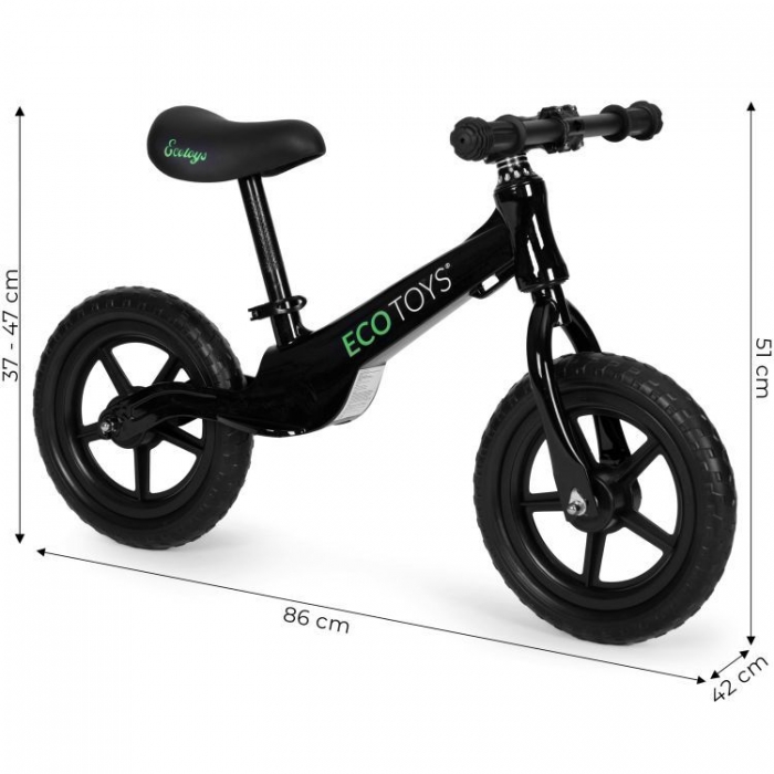 Bicicletă Fără Pedale Ecotoys YM-BB-17 Negru - imagine 4