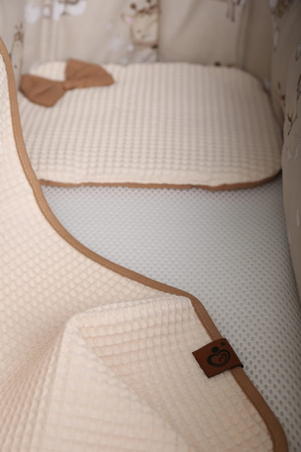 Set BabyMam Bumbac Waffle Bej - Confort Sigur - imagine 8