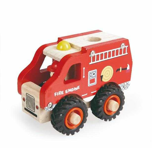Mașină de Pompieri Egmont Toys din Lemn | +2 Ani