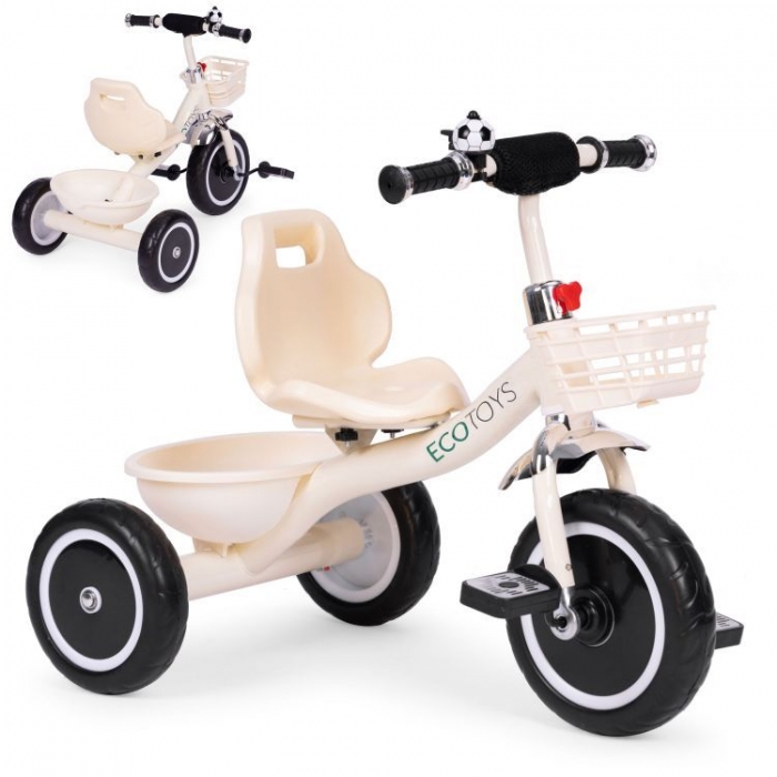 Tricicleta Ecotoys WQL-1999 Bej | Sigurță pentru Copii