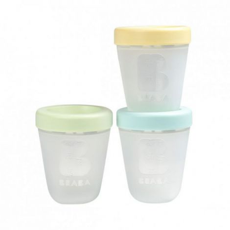 Set 3 Recipiente Silicon Beaba 200ml - Pastare Sigura