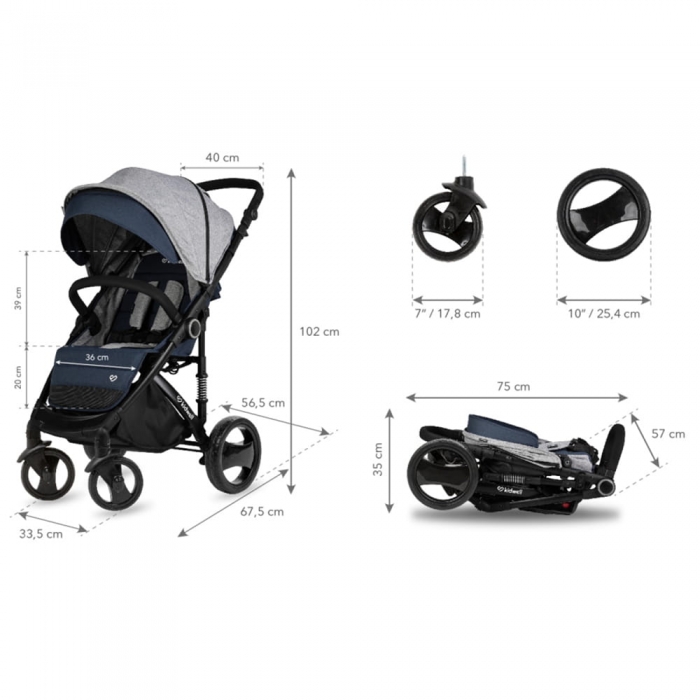Carucior Sport Kidwell Carell Dark Blue - imagine 9