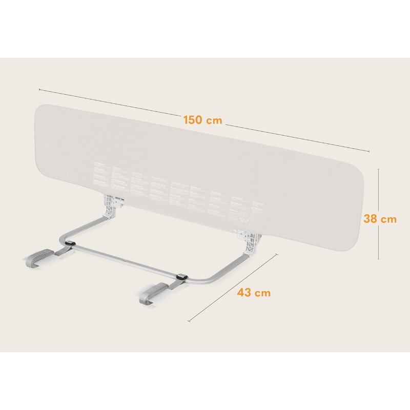 Bariera protectie pat Lionelo Lora XL, 150 cm, Bej - imagine 3
