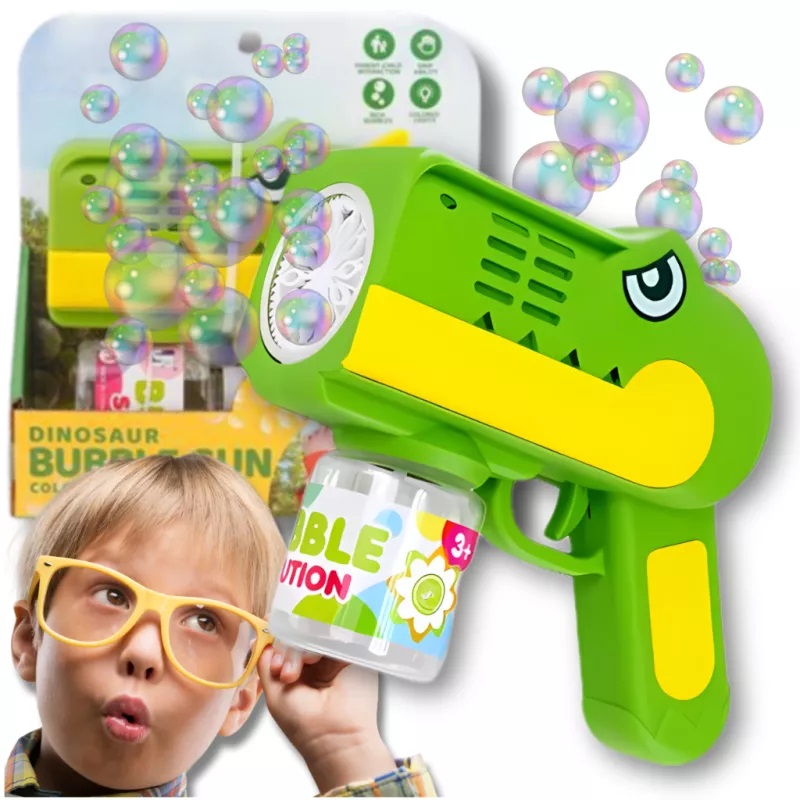Pistol Baloane Sapun cu Lumini Green Dino | Nicekids