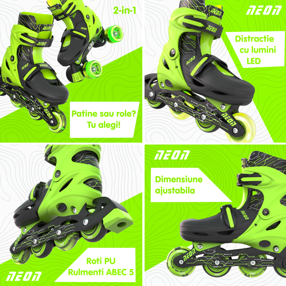 Role Neon Combo 2-in-1 34-37 Verde - imagine 3