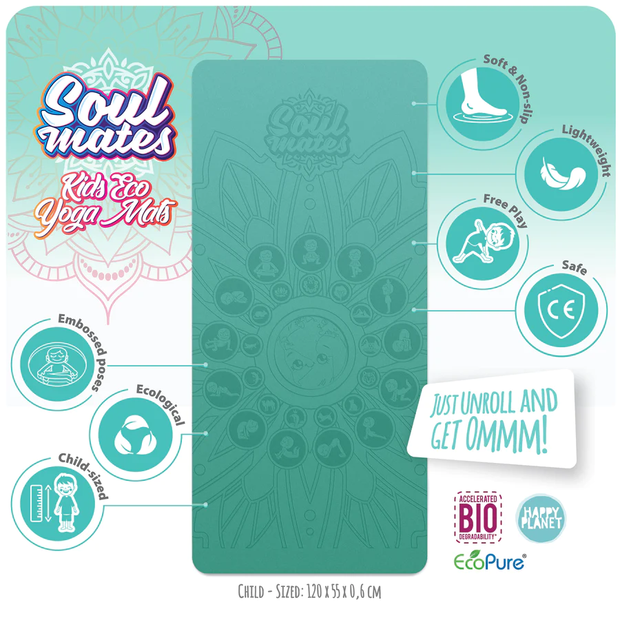 Saltea Yoga Copii Earth Turcoaz | Soul Mates - imagine 2