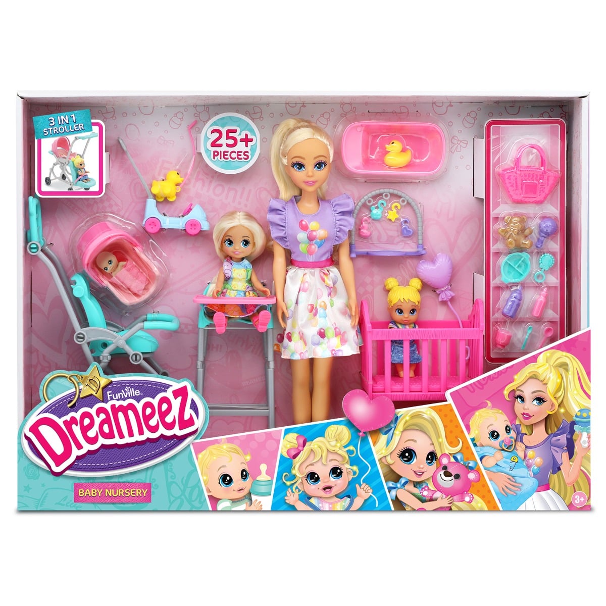 Papușă Dreameez Baby Nursery, 25 piese