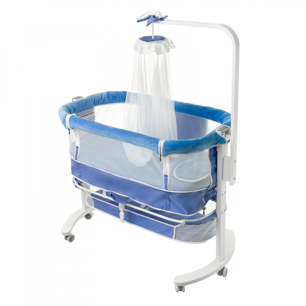 Patut Co-Sleeping Bebesleep cu Depozitare si Baldachin - imagine 2