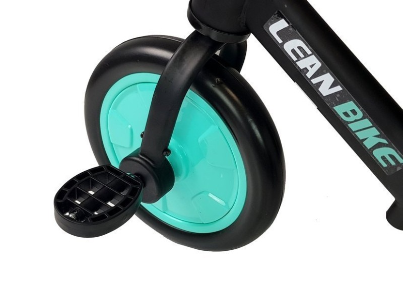 Bicicleta 3in1 copii LeanToys negru-turcoaz