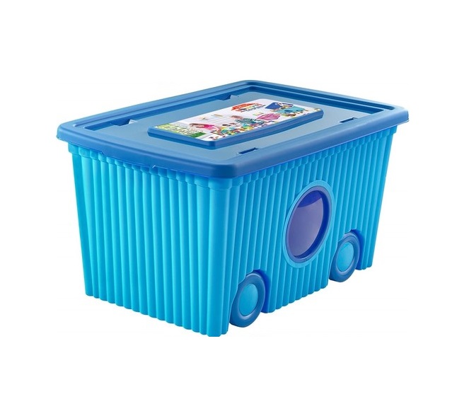 Cutie Depozitare Jucării Blue 40L cu Roti - imagine 2