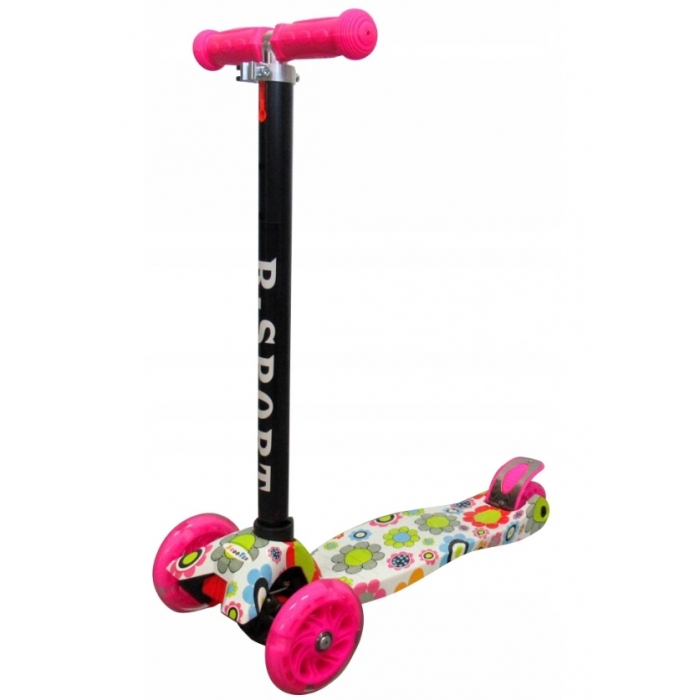 Trotineta R-Sport H2 Roz LED | Ghidon Reglabil - imagine 2