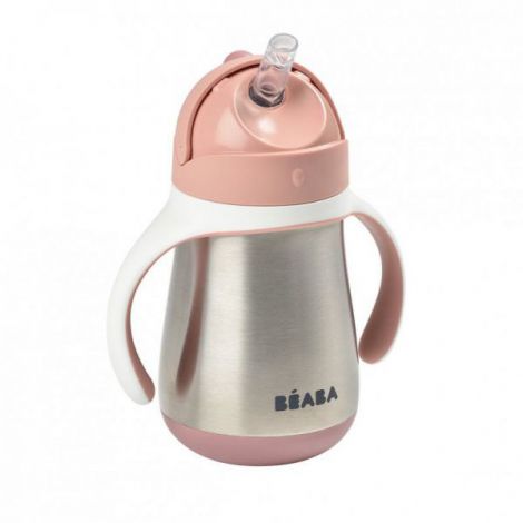 Cana Inox Beaba cu Pai 250ml Roz