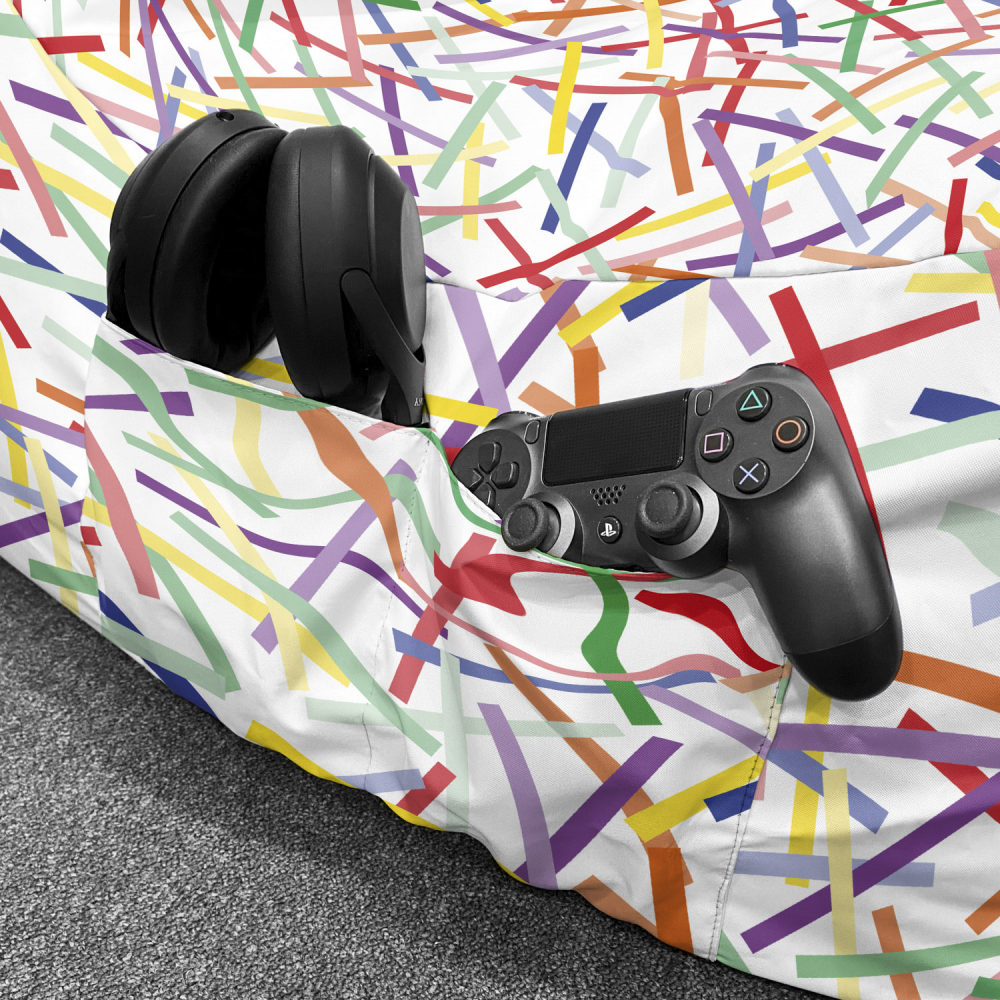 Fotoliu Puf Chill XL Updeco Confetti Alb - imagine 5