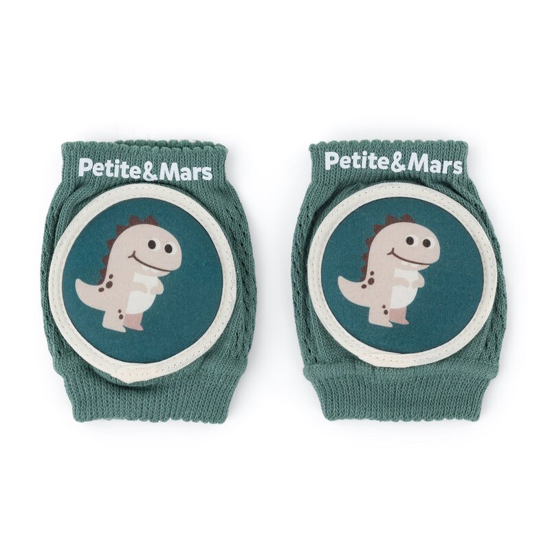 Genunchiere Petite&Mars cu pernute - Verde, 6 luni+