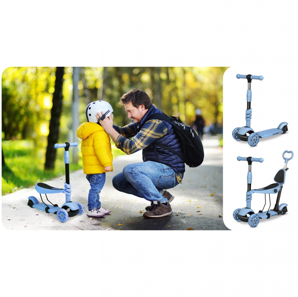 Trotineta 4 in 1 Ricokids Todi Albastru - imagine 5