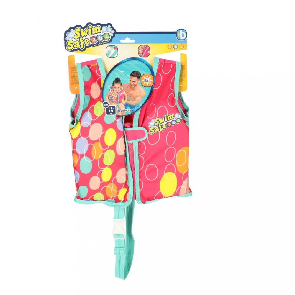 Vesta Inot Copii Bestway Pink, UPF 50+, Marime ML - imagine 8