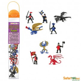 Tub 9 Figurine Cavaleri și Dragoni Safari Ltd